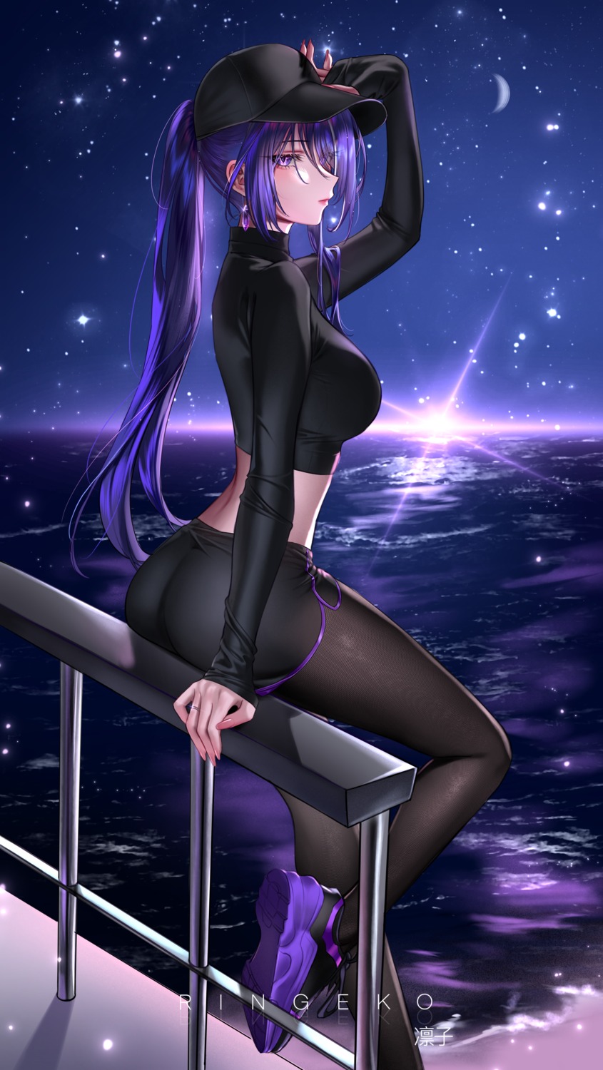 acheron ass honkai:_star_rail pantyhose ringeko-chan see_through