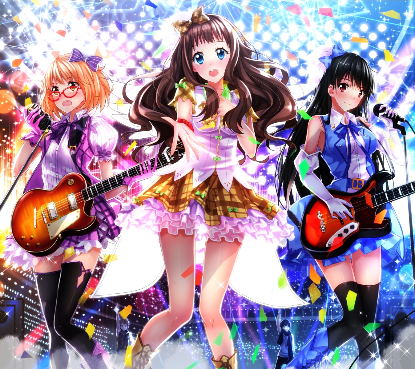 guitar kanbara_akihito kuriyama_mirai kyoukai_no_kanata megane nase_hiroomi nase_mitsuki see_through shindou_ai swordsouls thighhighs