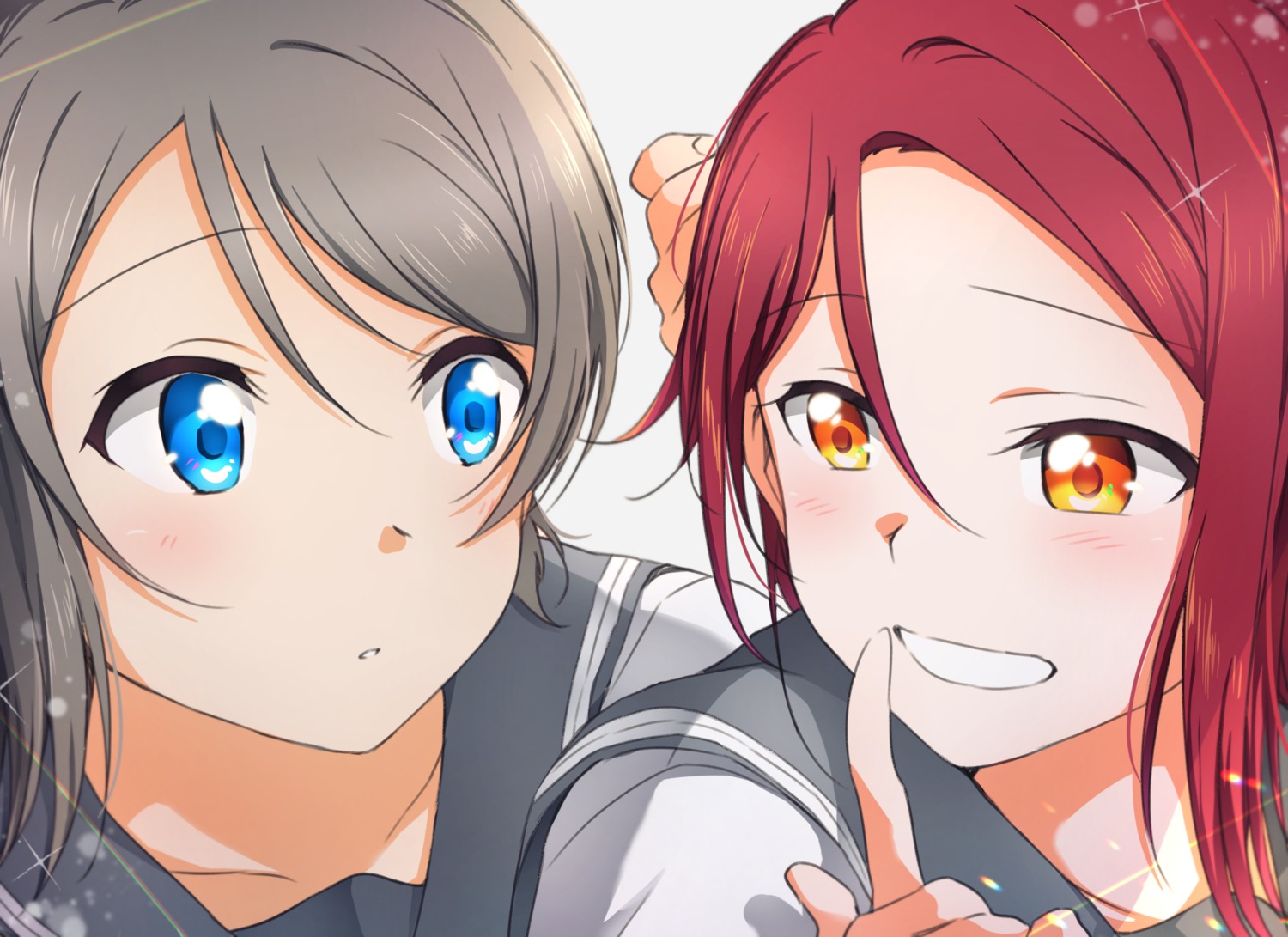 love_live!_sunshine!! sakurauchi_riko seifuku watanabe_you yuchi_(salmon-1000)