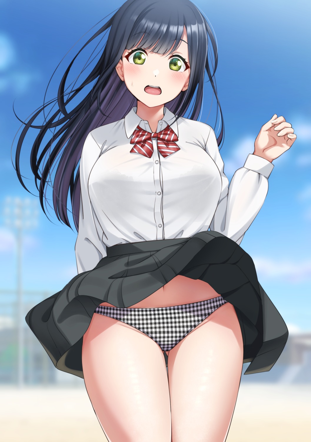 mibushiro pantsu seifuku skirt_lift wardrobe_malfunction