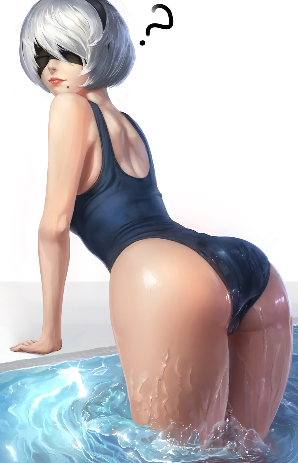 ass cameltoe limgae nier nier_automata swimsuits wet yorha_no.2_type_b