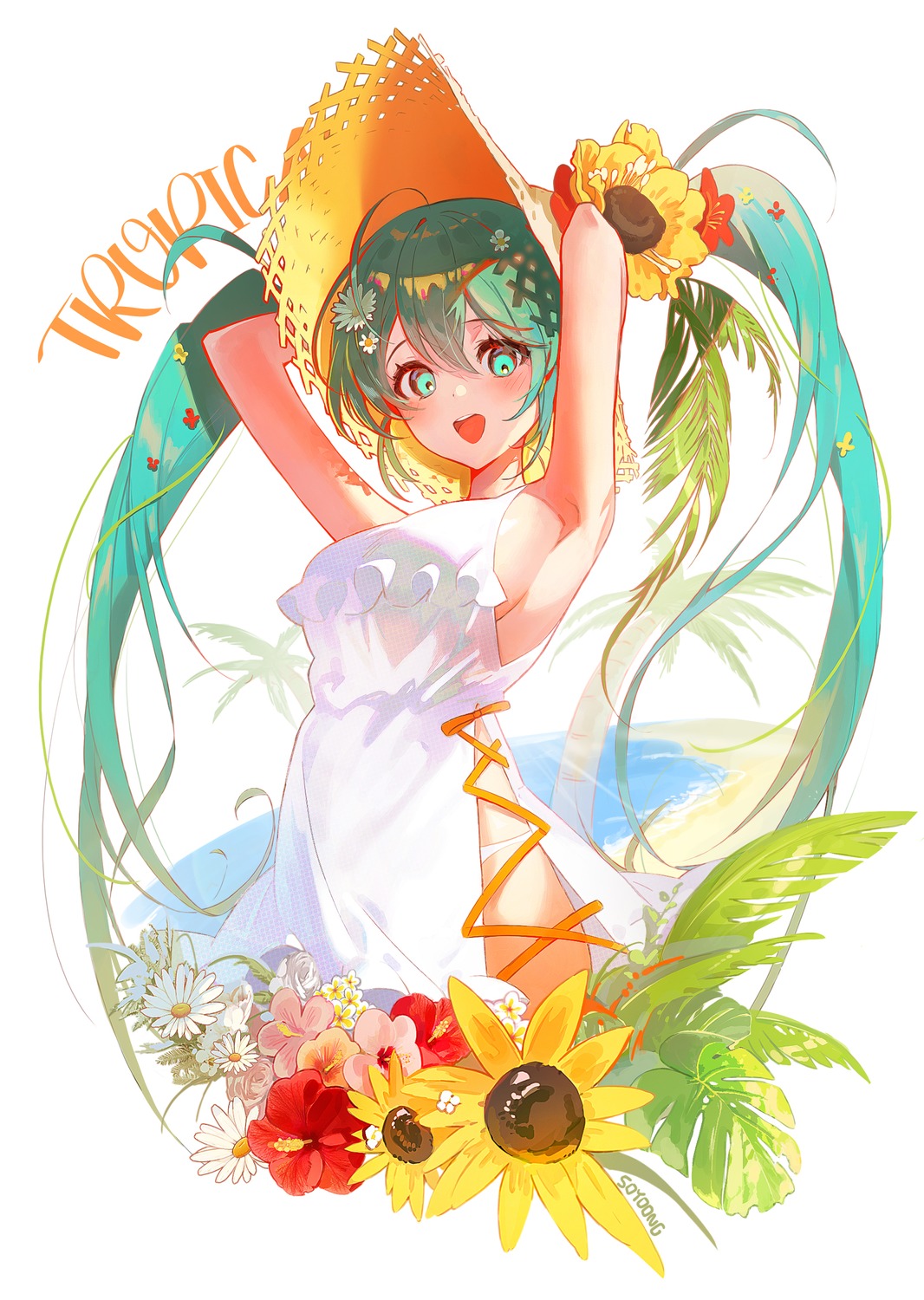 dress hatsune_miku pantsu soyoong_jun summer_dress vocaloid