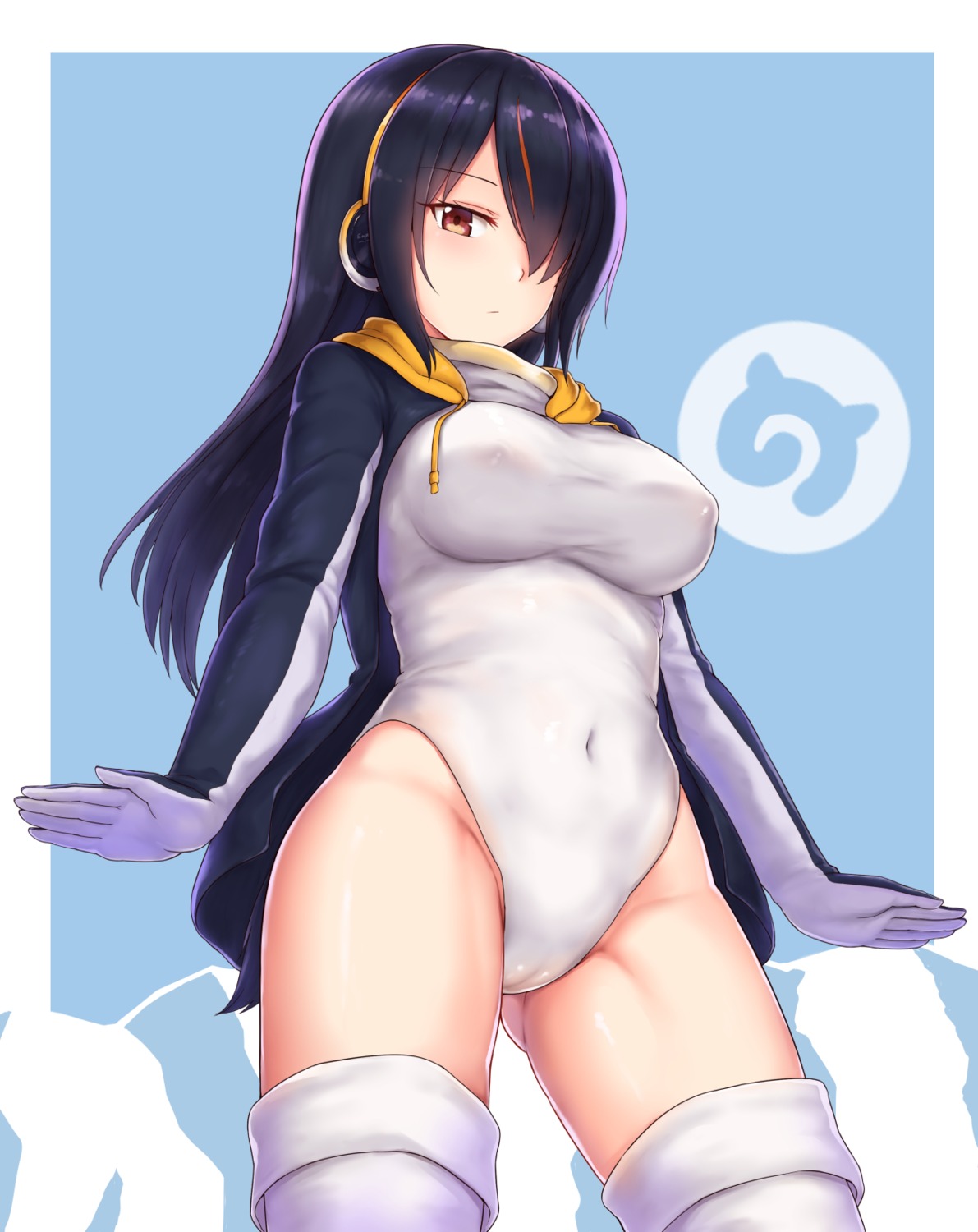 cai_geng cameltoe emperor_penguin erect_nipples kemono_friends leotard thighhighs