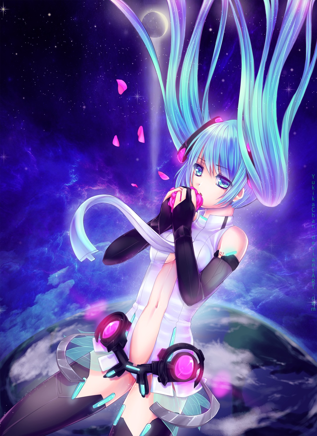 hatsune_miku miku_append thighhighs vocaloid vocaloid_append yukikachan