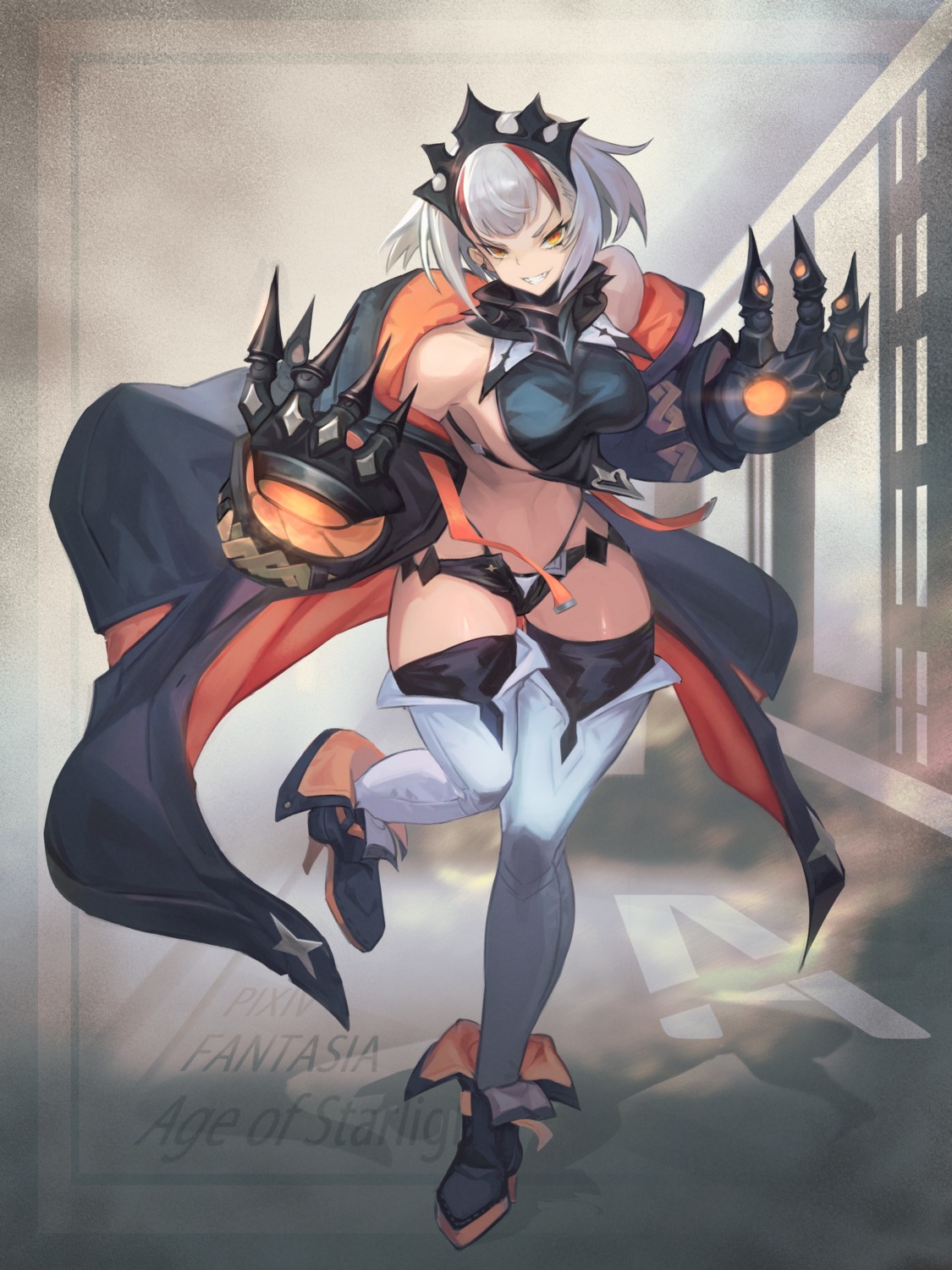 armor heels no_bra pantsu pixiv_fantasia_age_of_starlight sakazu_mekasuke