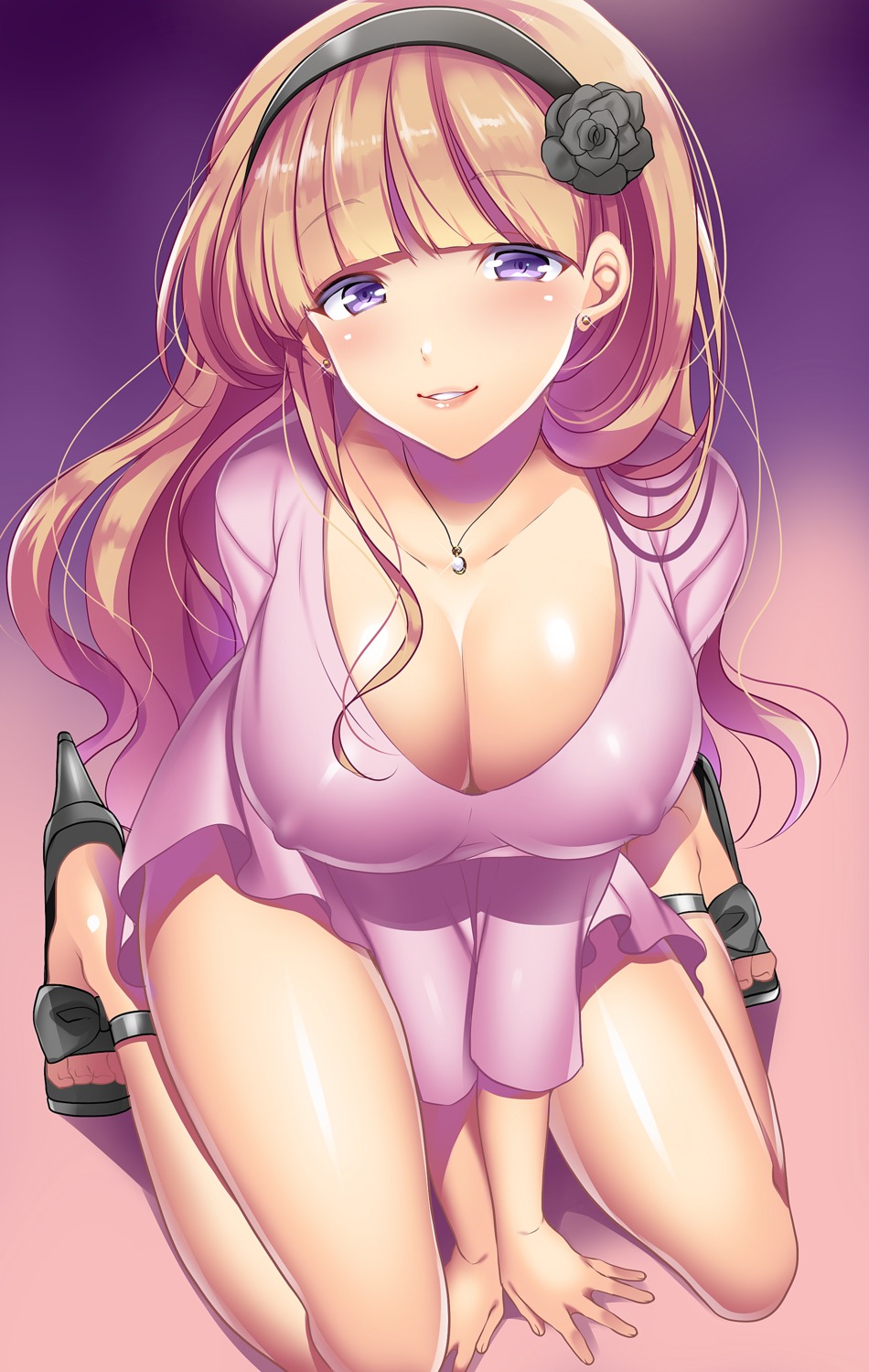 dress erect_nipples hako_(pixiv5280163) heels no_bra