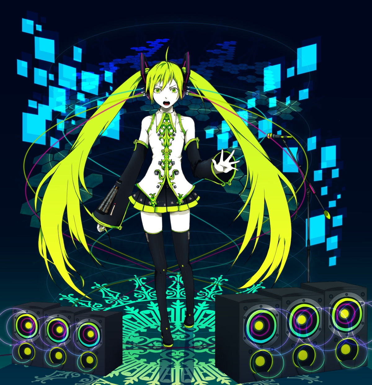 hatsune_miku pio thighhighs vocaloid