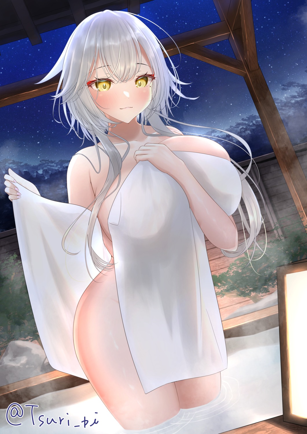naked onsen towel tsuri_pi wet