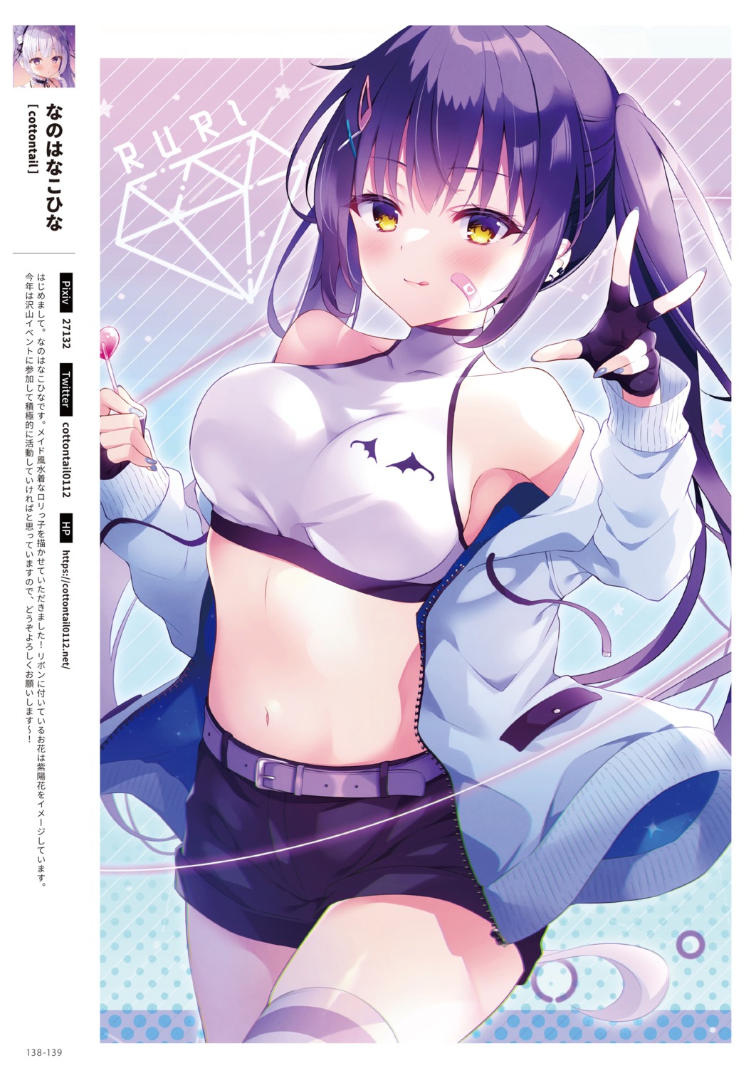 nanohana_kohina open_shirt sweater thighhighs