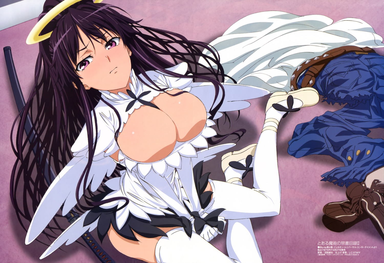 cleavage kanzaki_kaori numata_seiya thighhighs toaru_majutsu_no_index wings