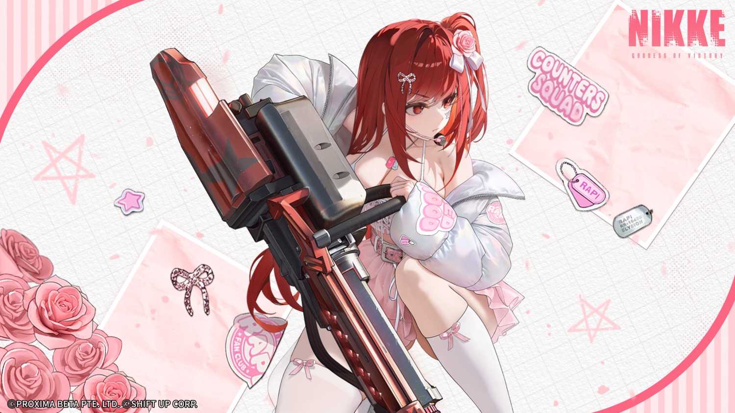 goddess_of_victory:_nikke no_bra rapi_(nikke) skirt_lift tagme tattoo thighhighs wallpaper weapon