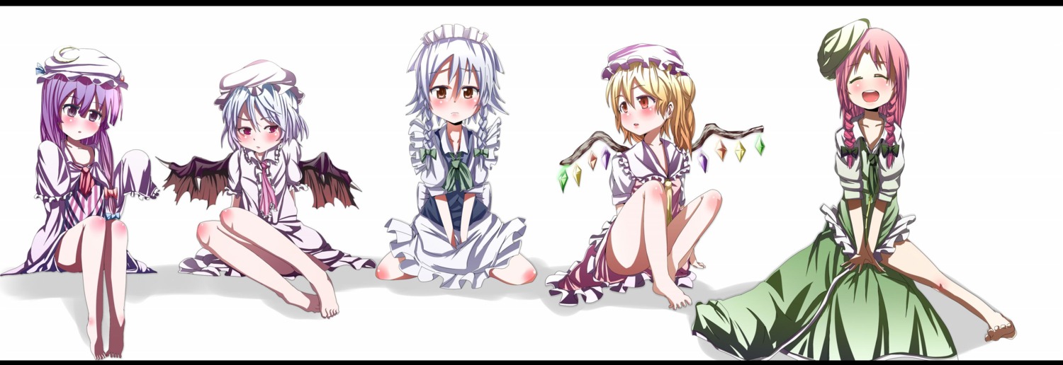 amaneko flandre_scarlet hong_meiling izayoi_sakuya patchouli_knowledge remilia_scarlet touhou