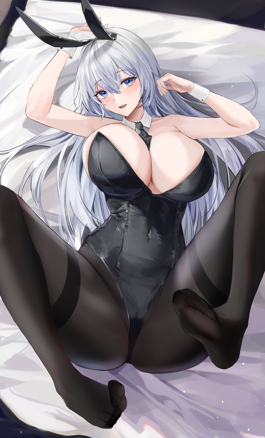 animal_ears bunny_ears bunny_girl feet lillly no_bra pantyhose see_through