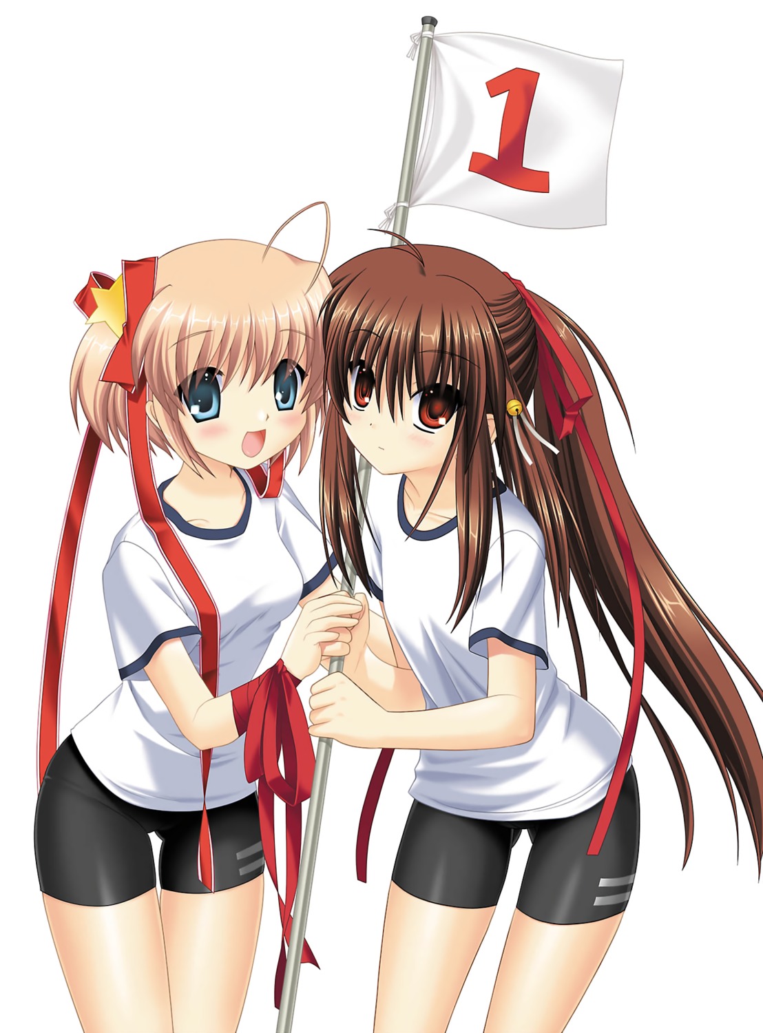 bike_shorts gym_uniform hinoue_itaru kamikita_komari key little_busters! na-ga natsume_rin