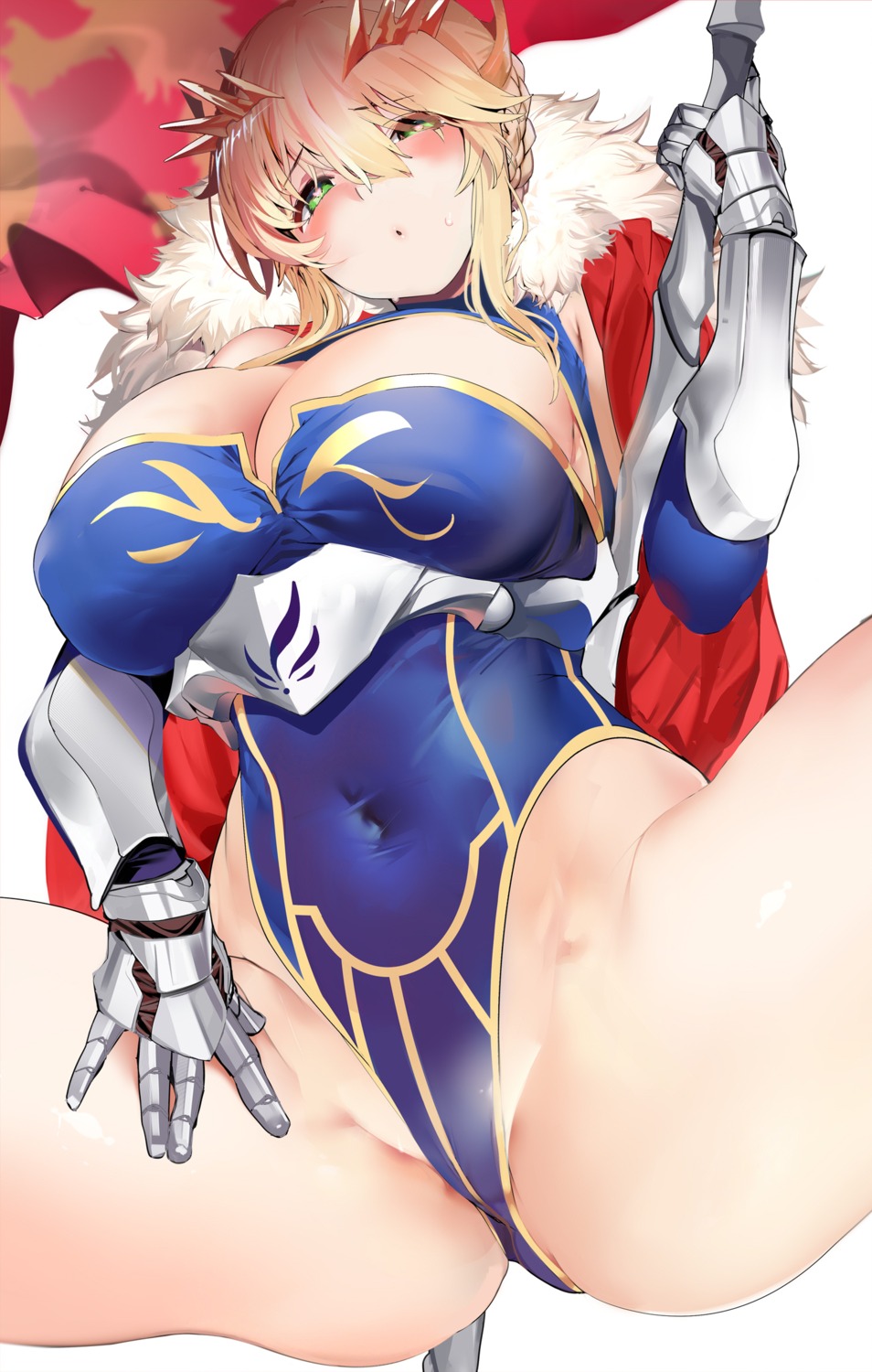 armor artoria_pendragon_(lancer) cleavage fate/grand_order leotard marushin weapon