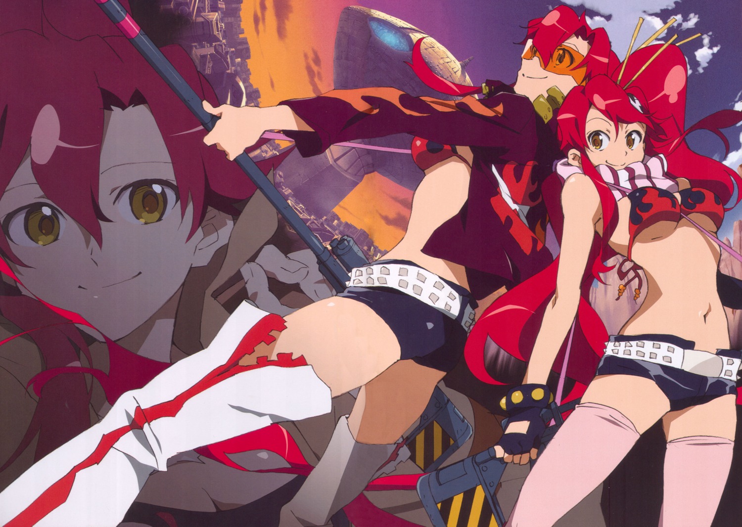 bikini_top gun swimsuits tengen_toppa_gurren_lagann thighhighs yoko