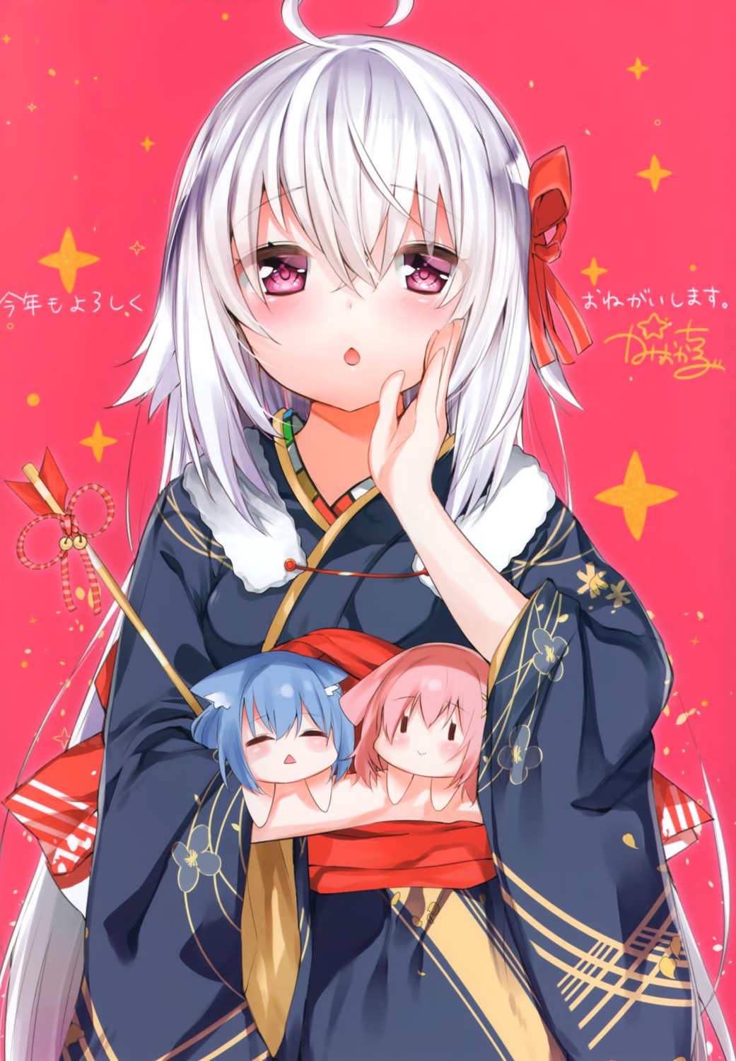 animal_ears chibi kamioka_chiroru kimono