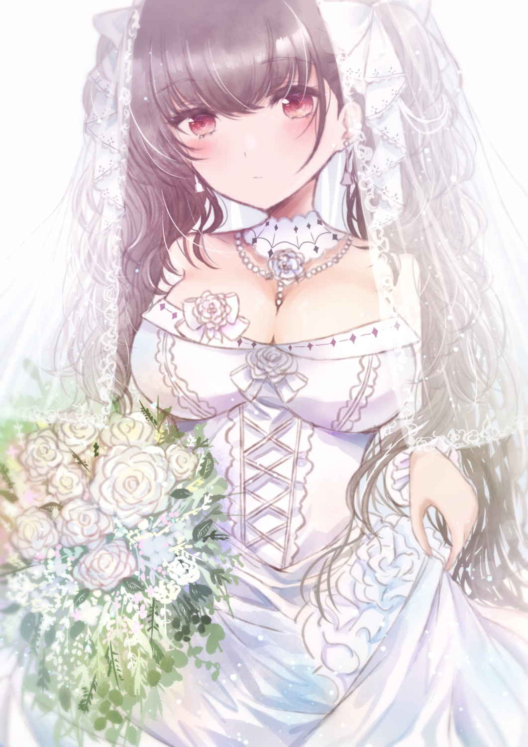 azur_lane cleavage dress formidable_(azur_lane) namamake wedding_dress