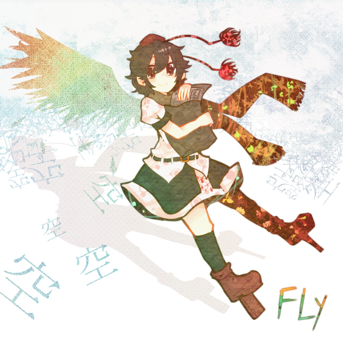 itomugi-kun shameimaru_aya touhou wings