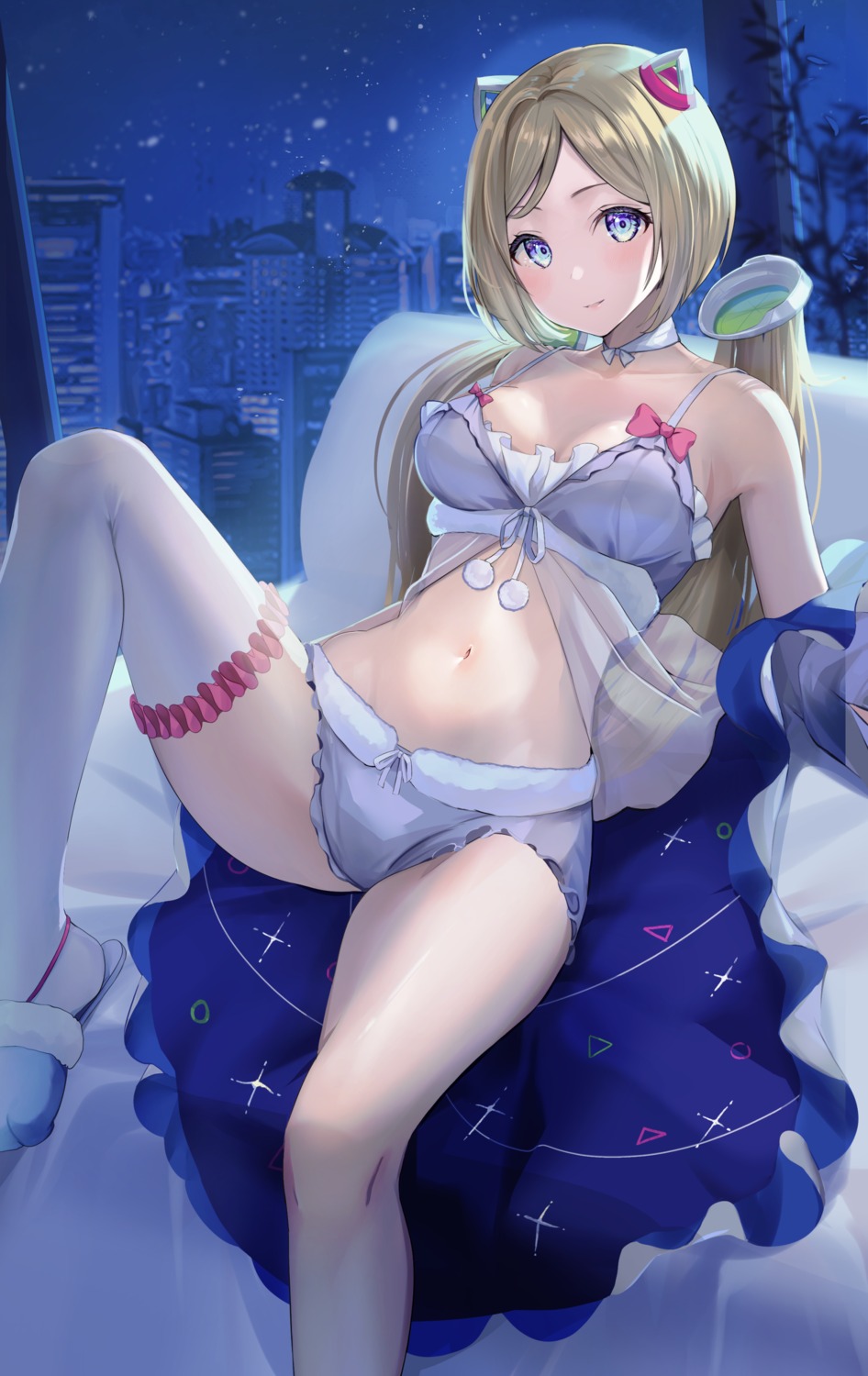 aki_rosenthal hololive lingerie pi_tayuko see_through thighhighs