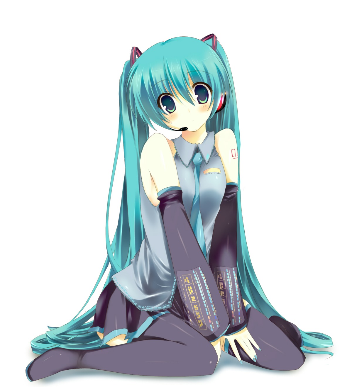 hatsune_miku kinoko thighhighs vocaloid