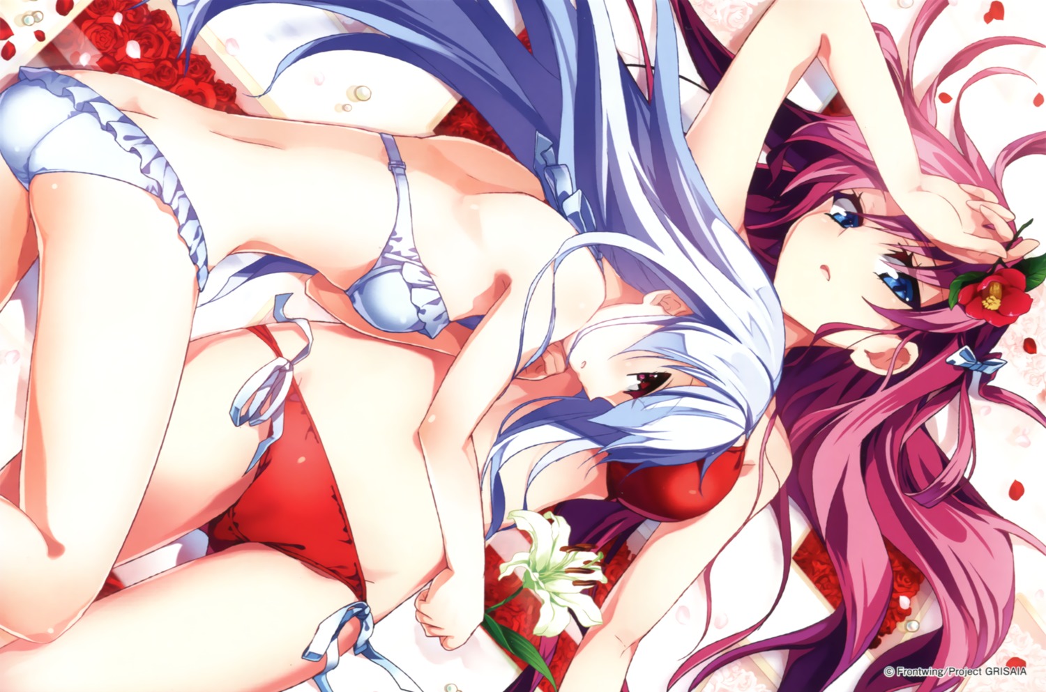 ass bikini bra endcard grisaia grisaia_no_kajitsu grisaia_no_rakuen kanzaki_karuna kazami_kazuki suou_amane swimsuits