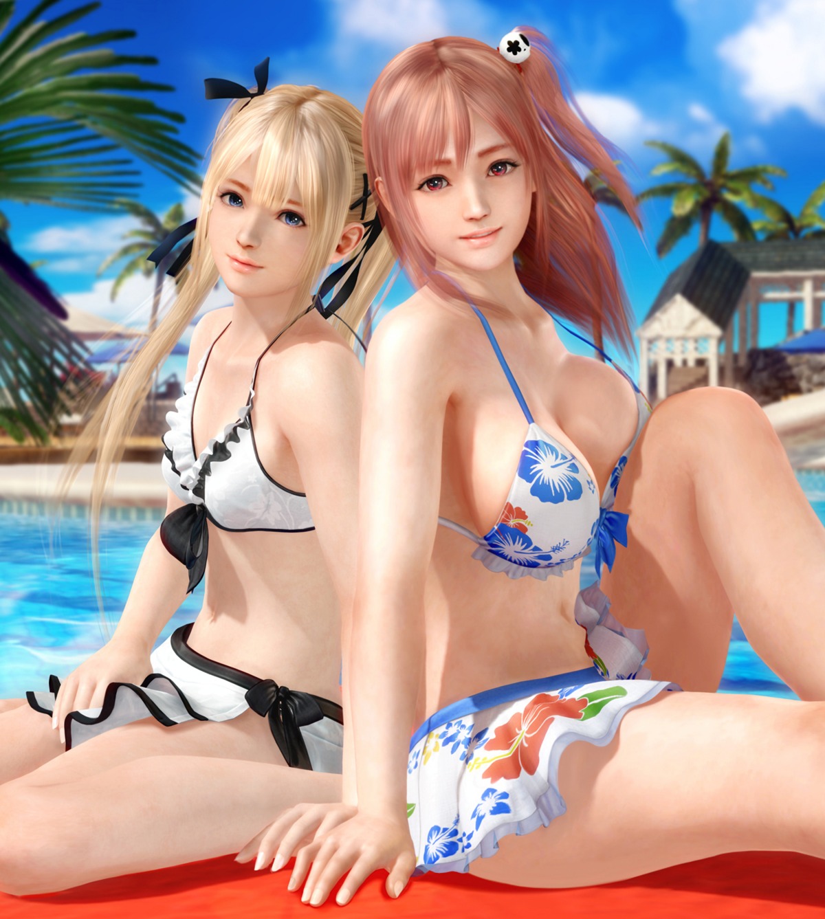 bikini cg cleavage dead_or_alive dead_or_alive_xtreme_3 honoka_(doa) koei_tecmo marie_rose swimsuits