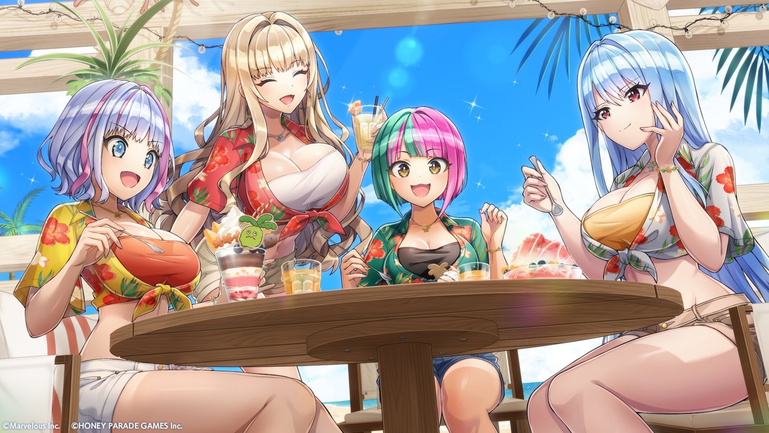 cleavage dolphin_wave helly_lewis kirahoshi_kanna kukuri_tomo nayuki_hiori takuji wallpaper