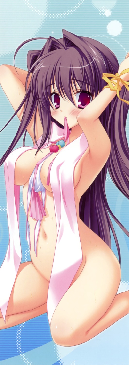 kozakura_ryou naked nanase_ayumu natsu_yume_nagisa saga_planets stick_poster towel underboob