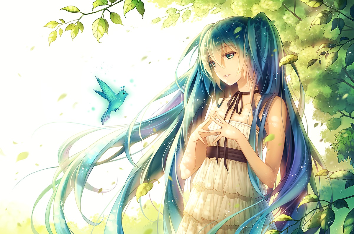 dress hatsune_miku summer_dress tidsean vocaloid