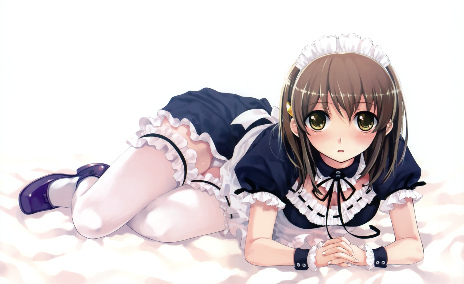 abhar deep_blue_sky_&_pure_white_wings fixed garter maid misaki_kurehito pantsu thighhighs tsuyazaki_kokage