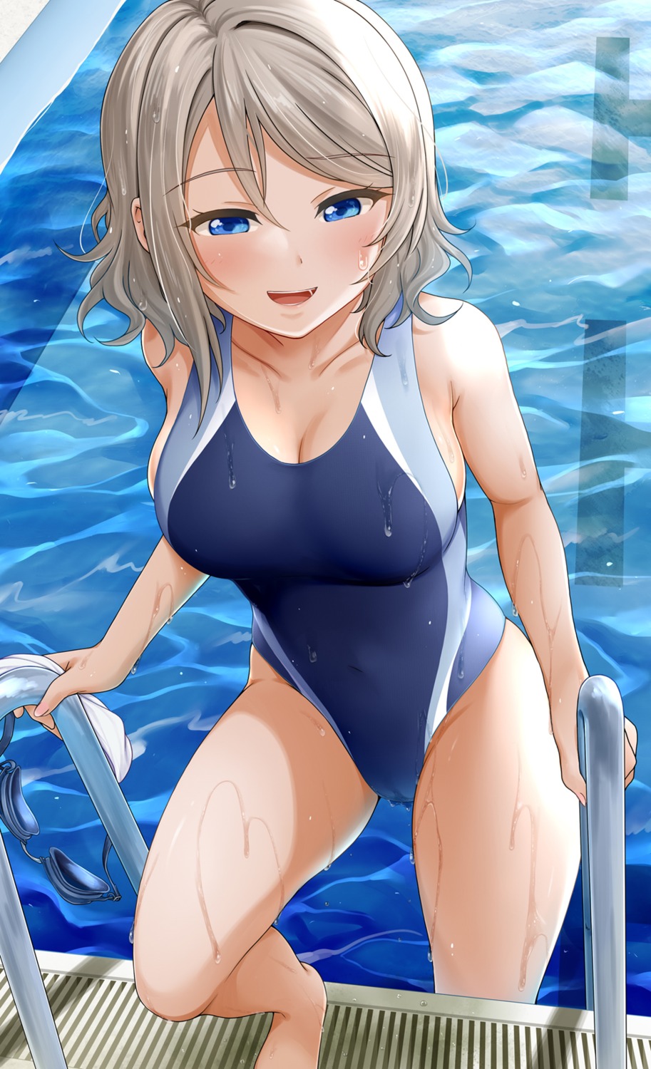 cleavage love_live!_sunshine!! miel_(lessontome) swimsuits watanabe_you wet