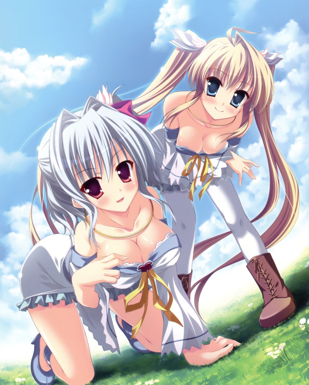 angel_ring cleavage heels mika_alsted_heine moonstone no_bra pantyhose rukia_luminous_suiren yamakaze_ran