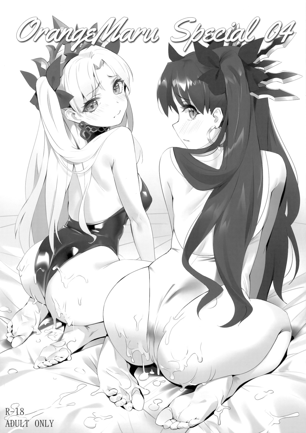 ass cum erect_nipples ereshkigal_(fate/grand_order) fate/grand_order feet ishtar_(fate/grand_order) leotard monochrome yd_(orange_maru)