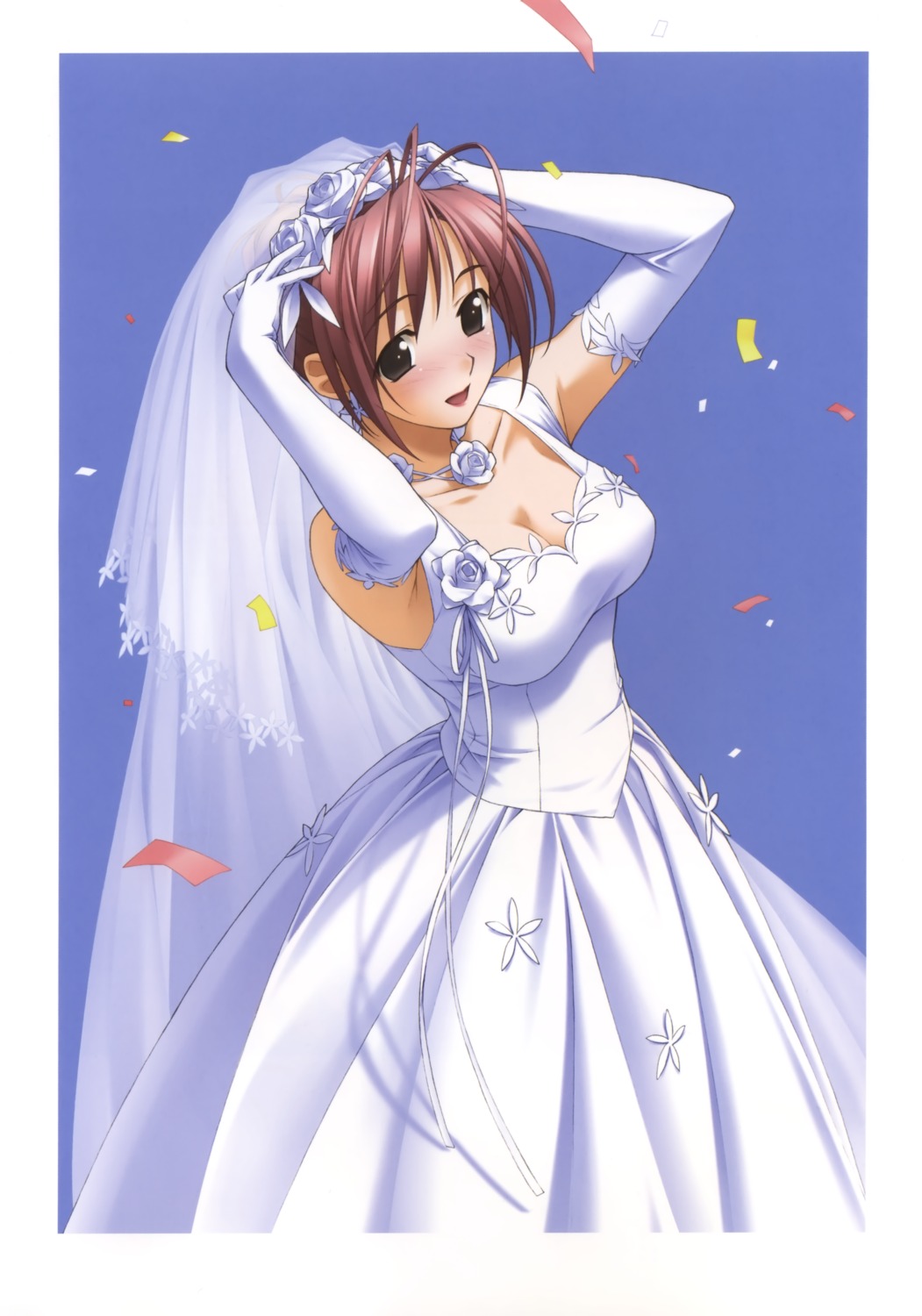cleavage dress hashimoto_takashi wedding_dress