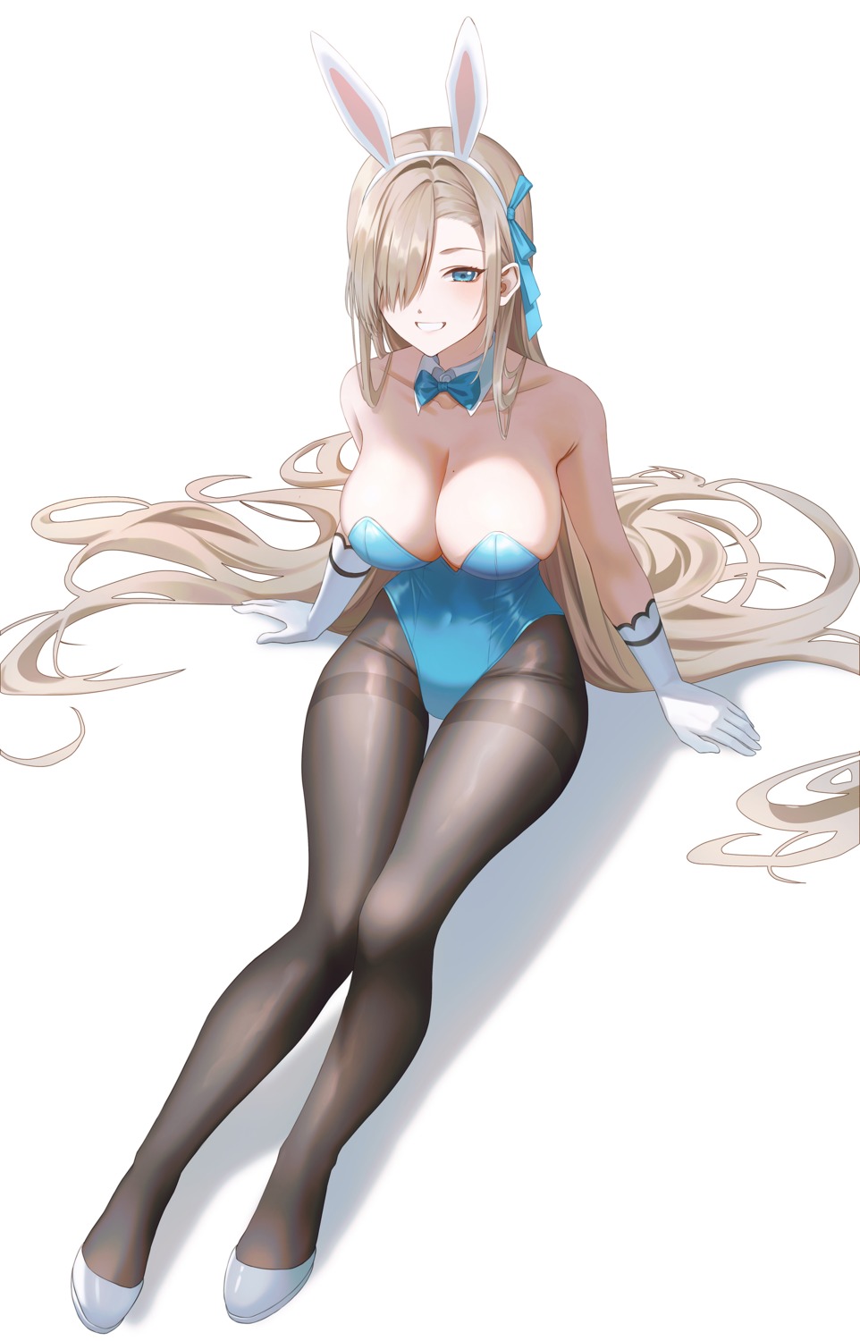 animal_ears blue_archive bunny_ears bunny_girl ichinose_asuna inosia no_bra pantyhose