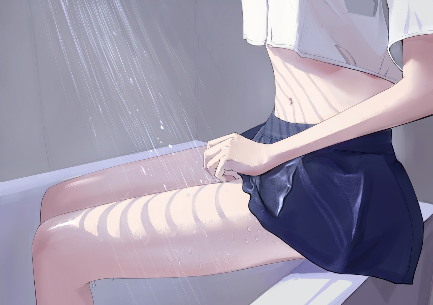 seifuku setsunelhr skirt_lift wet