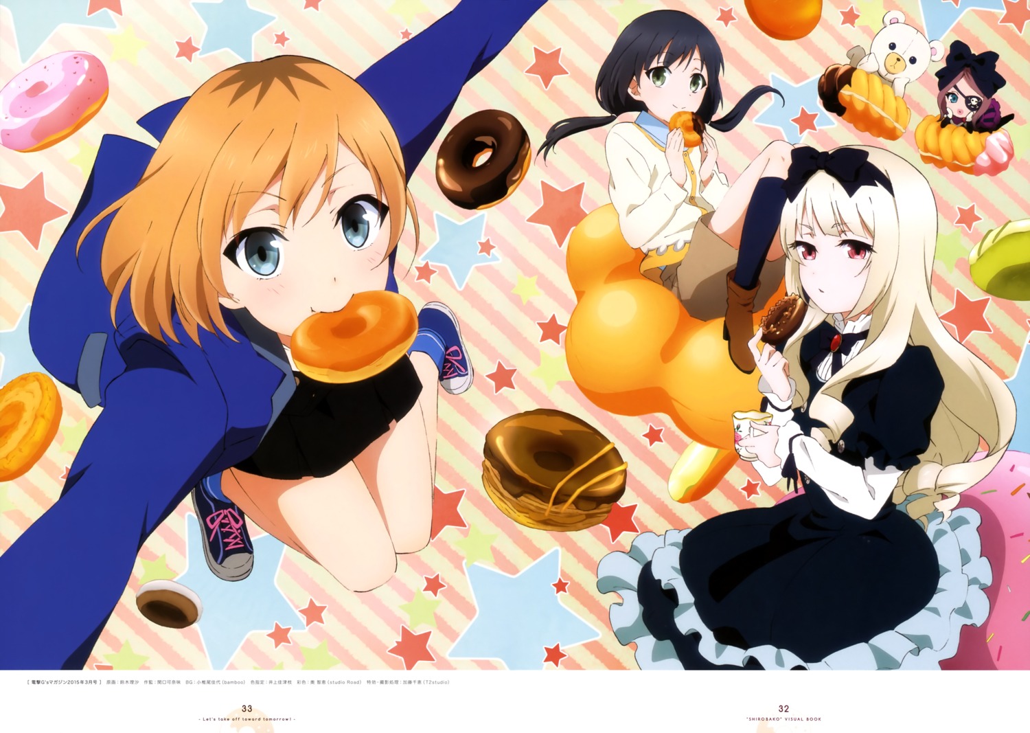 dress eyepatch miyamori_aoi ogasawara_rinko shirobako suzuki_risa yasuhara_ema