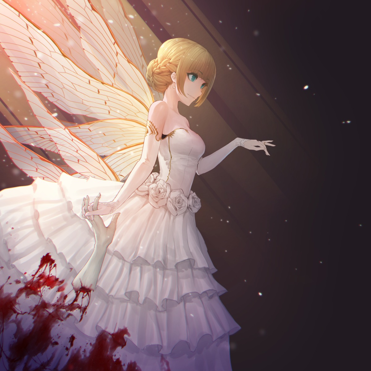 blood dress guro wings yuu_kisetu_bi