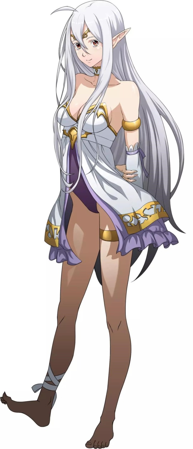 cleavage garter langrisser langrisser_mobile leotard pointy_ears tagme