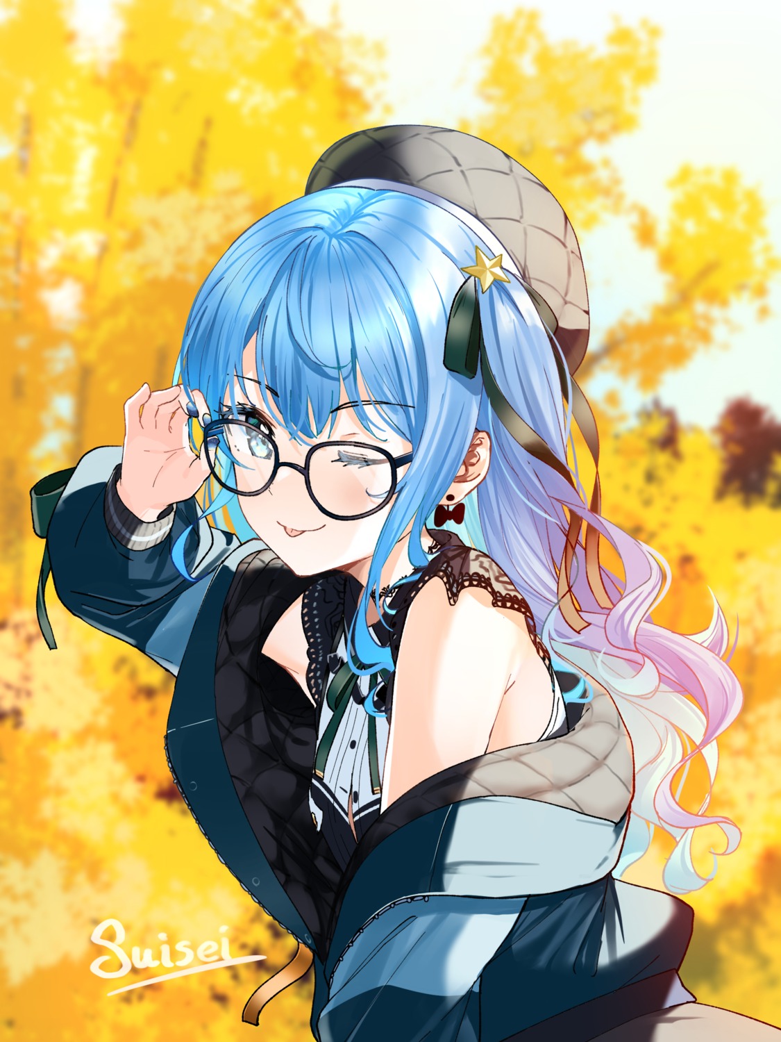 hololive hoshimachi_suisei megane nonbire