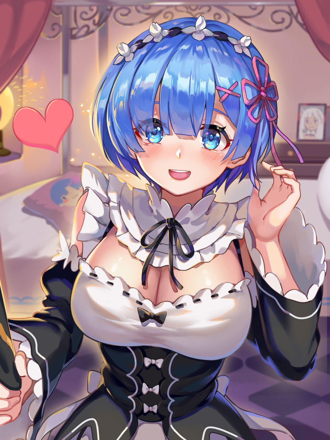 cleavage ginyasama maid re_zero_kara_hajimeru_isekai_seikatsu rem_(re_zero)