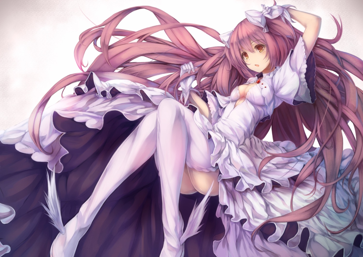 cleavage dress fal_maro kaname_madoka puella_magi_madoka_magica thighhighs ultimate_madoka