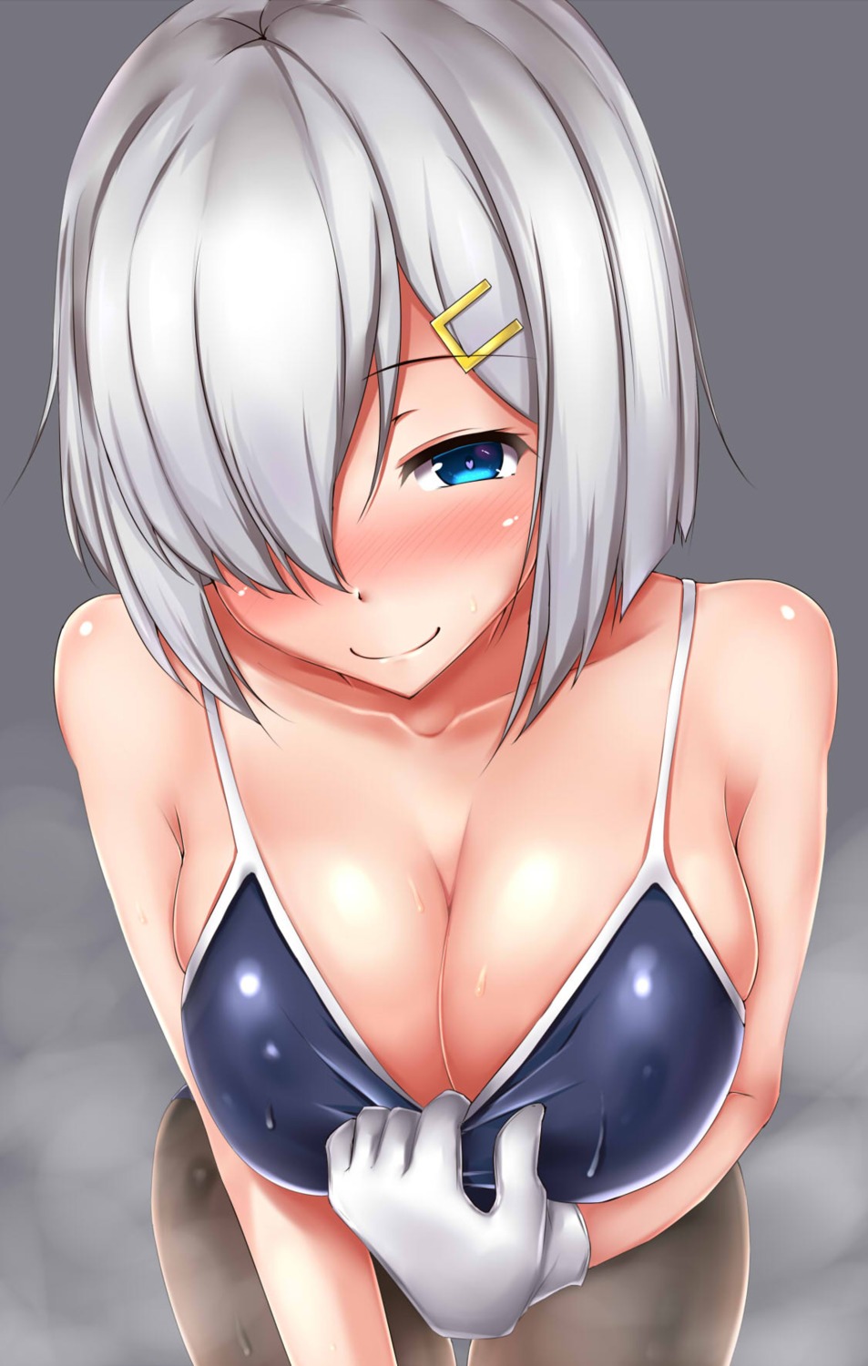 cleavage hamakaze_(kancolle) jpeg_artifacts kantai_collection pantyhose school_swimsuit swimsuits terakoya