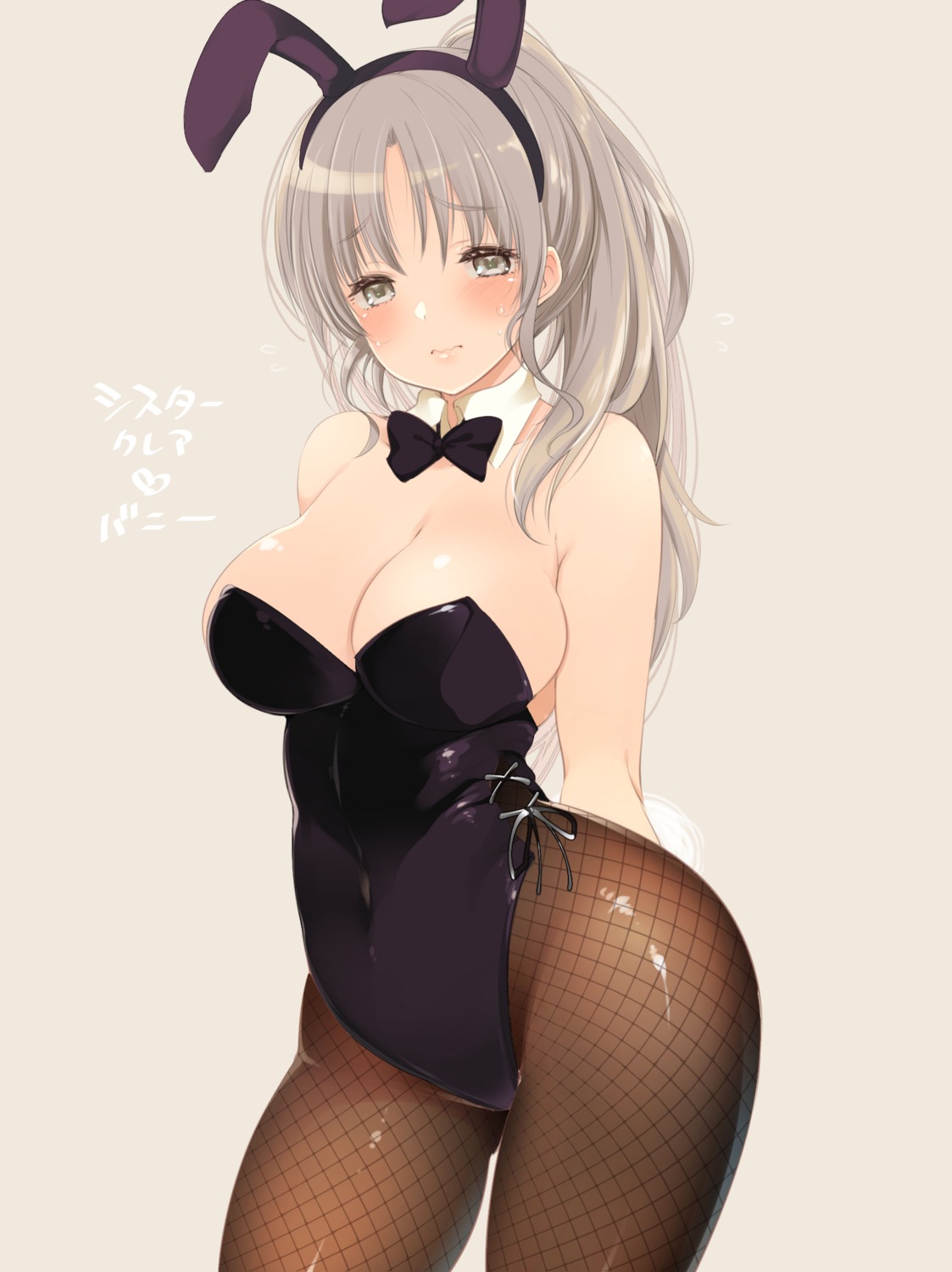 animal_ears bunny_ears bunny_girl fishnets fujisaki_hikari nijisanji nijisanji_seeds no_bra pantyhose sister_cleaire