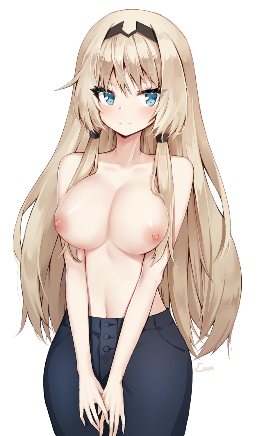 an-94_(girls_frontline) ankkoyom breast_hold girls_frontline nipples topless