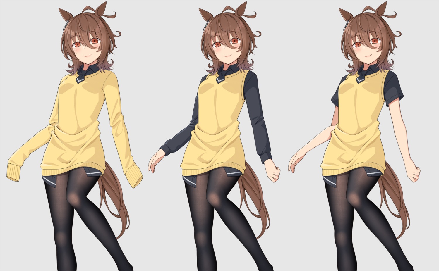 agnes_tachyon_(umamusume) animal_ears character_design gurande pantyhose sweater uma_musume_pretty_derby