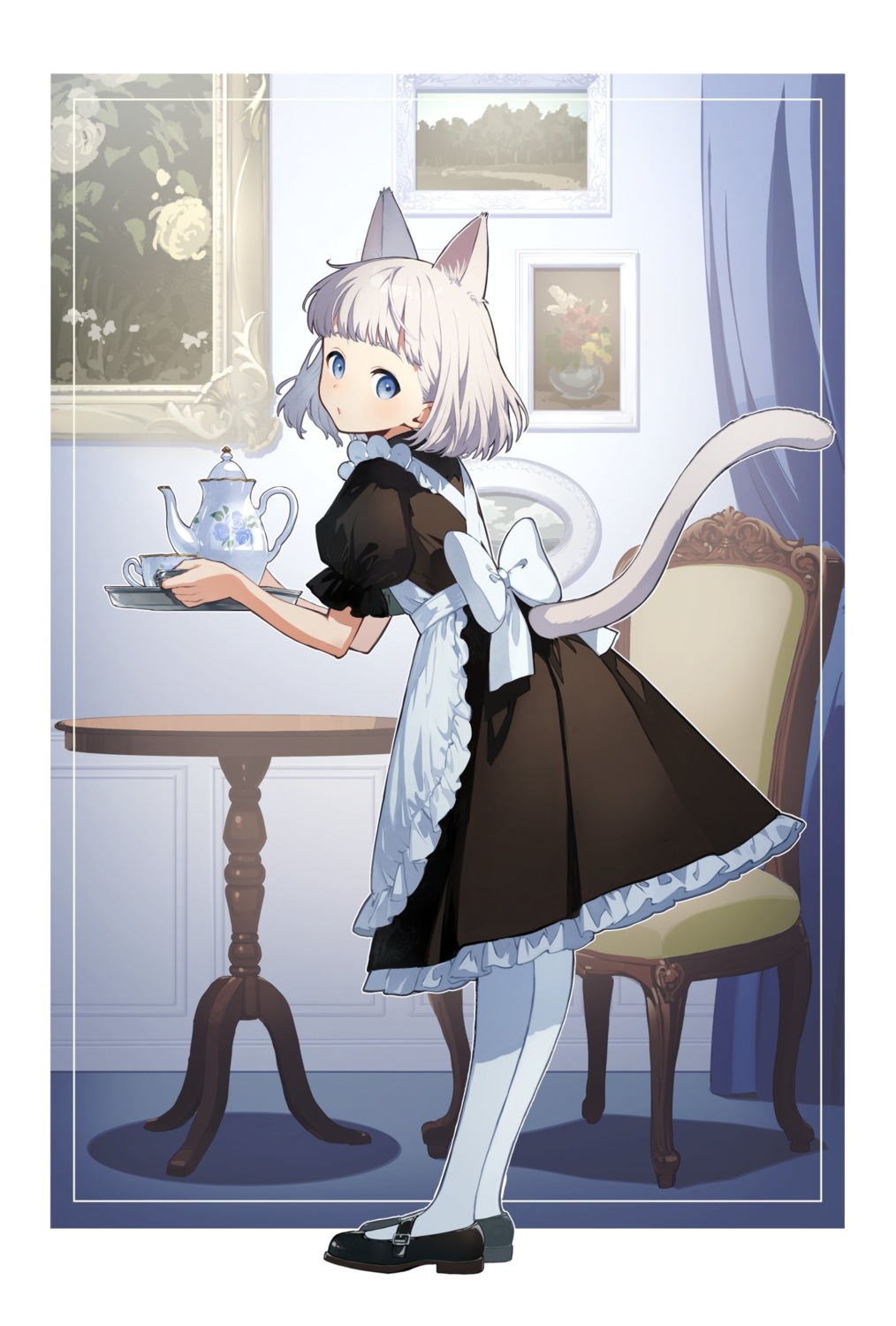 animal_ears hana_moto maid nekomimi tail