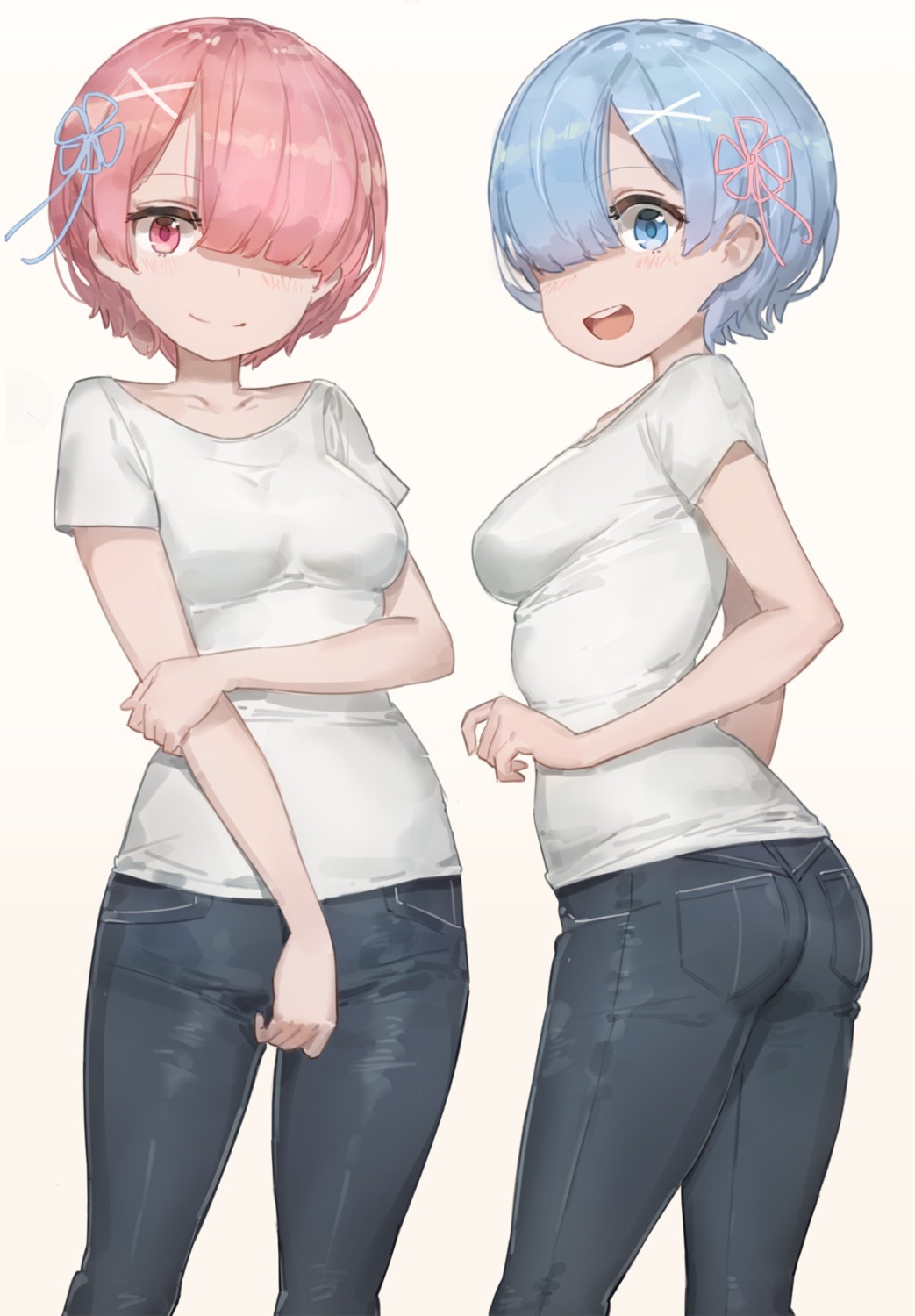 ass free_style_(yohan1754) ram_(re_zero) re_zero_kara_hajimeru_isekai_seikatsu rem_(re_zero)