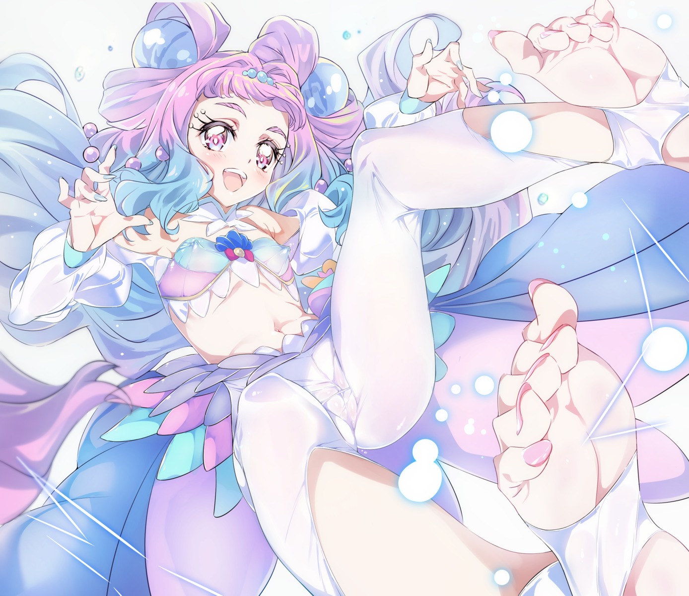 cameltoe erect_nipples feet niko_(tama) no_bra pantyhose skirt_lift tropical-rouge!_precure